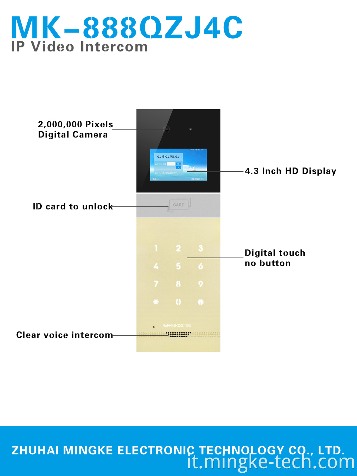 Morden Style Camera Tuya Door Phone Wifi Intercom System For Apartments Ring Video Doorbell2